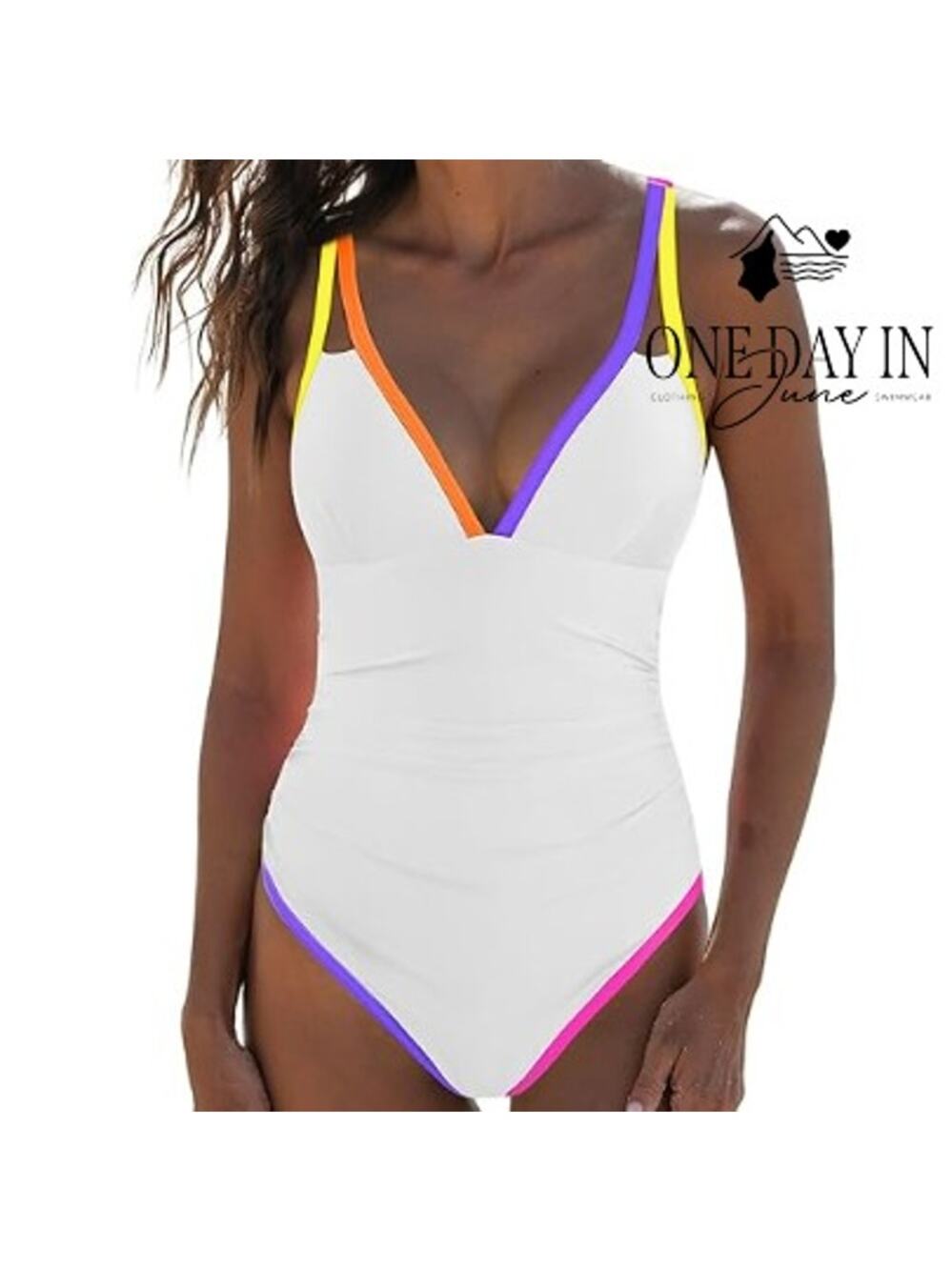 Popvil Tie Back Tummy Control One Piece Swimsuit Size M